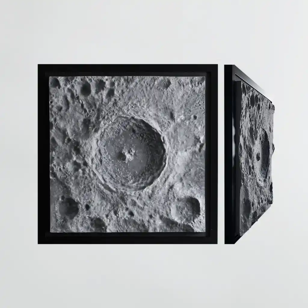 Xterra frame depicting Tycho crater from the front and side views.